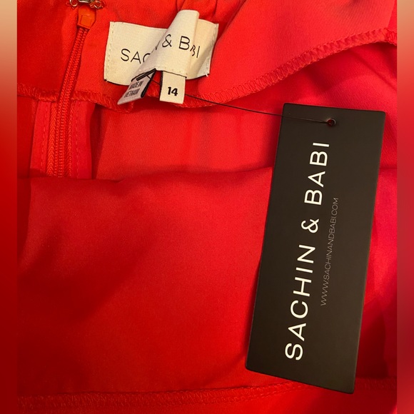 NWT SASHIN & BABI Haven strapless blouse - Coral Red - Picture 7 of 8